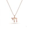 Chai Necklace, Sterling Silver Hammered Pendant, Gold or Rose Plated, Hebrew Life Symbol - handmade in Israel