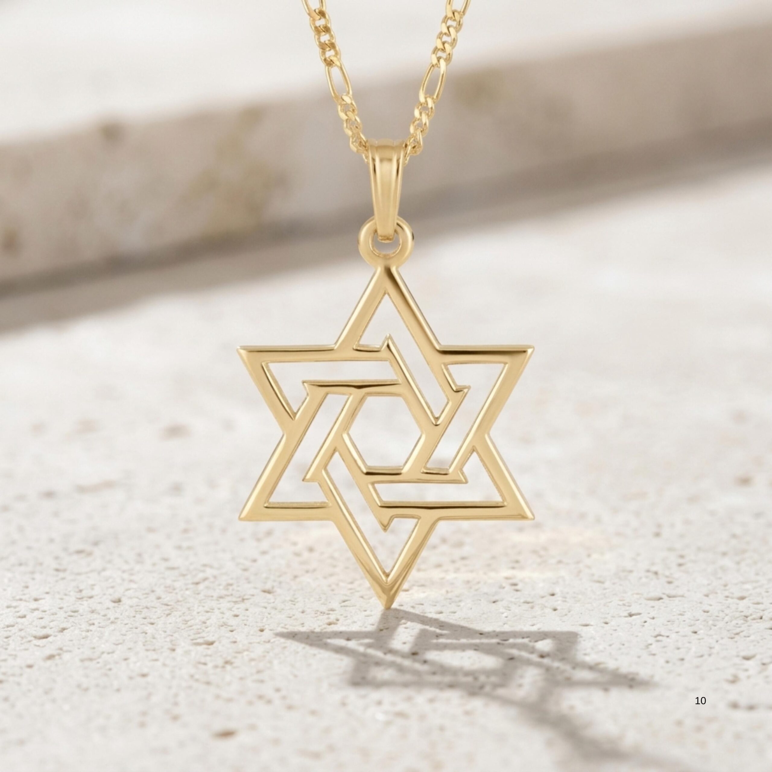 Sterling Silver Geometric Star of David Necklace, Handmade in Israel Sterling Silver Geometric Star of David Necklace, Handmade in Israel