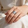 Sterling Silver Hebrew Spinner Ring, Personalized Bible Verse, Hammered Judaica - handmade in Israel