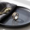 Two Tone Sterling Silver 14K Gold Hebrew Name Ring, Personalized Judaica - handmade in Israel