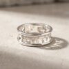 Sterling Silver Hebrew Scripture Ring, Personalized Openwork Judaica - handmade in Israel