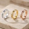 Personalized 925 Sterling Silver Hebrew Engraved Ring, Custom Bible Verse or Name - handmade in Israel