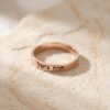 Sterling Silver Hebrew or English Engraved Ring, Personalized Unisex Judaica - handmade in Israel
