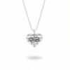 Sterling Silver Personalized Hebrew Name Necklace, Kotel Heart Jerusalem Design - handmade in Israel