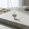 Sterling Silver Personalized Hebrew Name Necklace, Kotel Heart Jerusalem Design - handmade in Israel