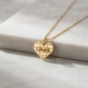 Sterling Silver Personalized Hebrew Name Necklace, Kotel Heart Jerusalem Design - handmade in Israel