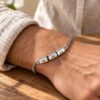 Personalized Hebrew Name Bracelet for Men, Stainless Steel Dad Gift - handmade in Israel