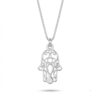 Sterling Silver Hamsa Necklace, 18mm Openwork Pendant, Gold Plated Finish, Handmade Israel - handmade in Israel