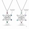 Star of David Birthstone Necklace, Personalized Jewish Family Pendant, Sterling Silver or Gold Plated - handmade in Israel