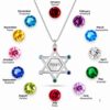 Star of David Birthstone Necklace, Personalized Jewish Family Pendant, Sterling Silver or Gold Plated - handmade in Israel