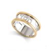 Two Tone Sterling Silver 14K Gold Hebrew Name Ring, Personalized Judaica - handmade in Israel