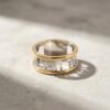 Two Tone Sterling Silver 14K Gold Hebrew Name Ring, Personalized Judaica - handmade in Israel