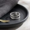 Sterling Silver Hebrew Scripture Ring, Personalized Openwork Judaica - handmade in Israel