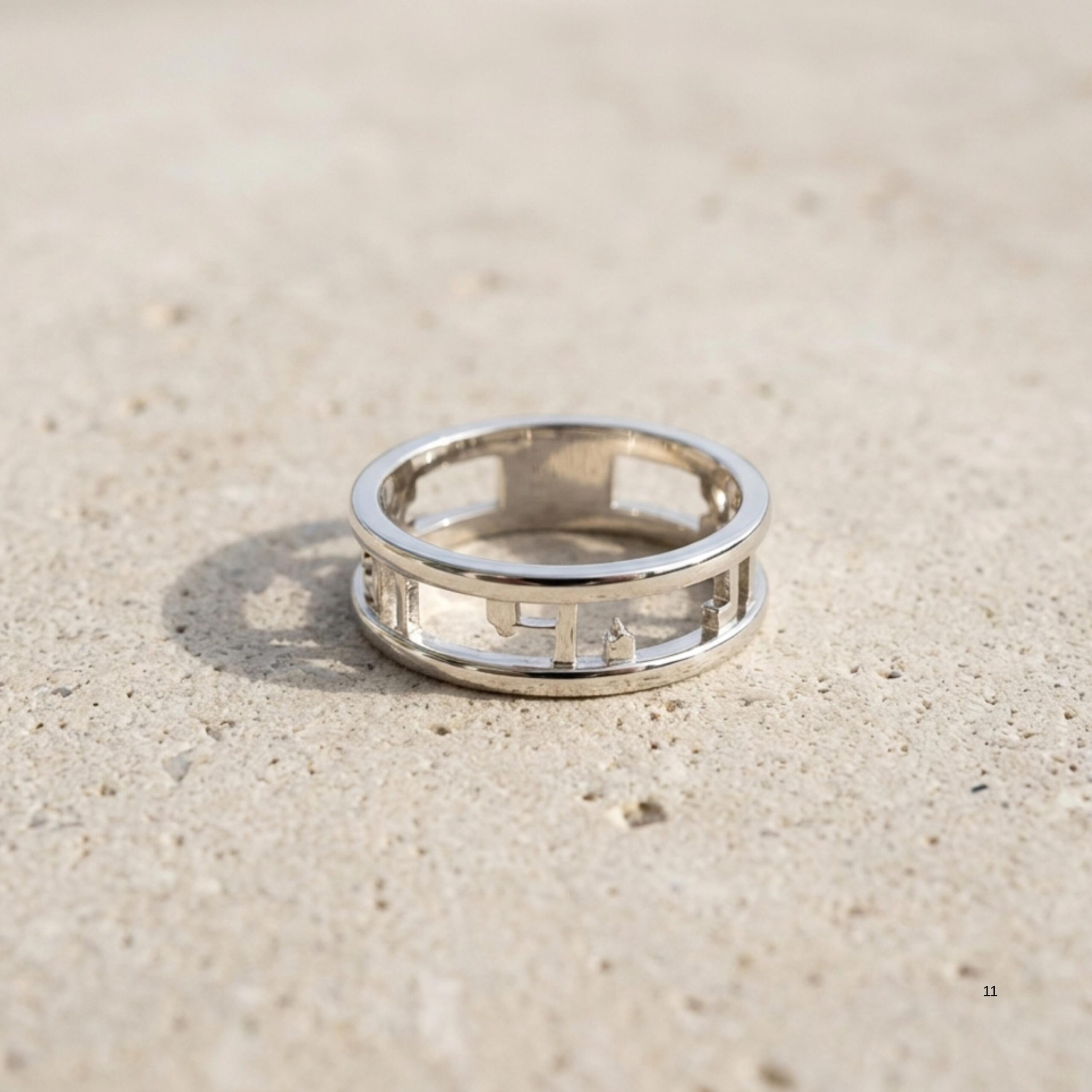 14K Solid Gold Hebrew Ring, Personalized Jewish Wedding Band 14K Solid Gold Hebrew Ring, Personalized Jewish Wedding Band