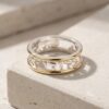 14K Solid Gold Hebrew Ring, Personalized Jewish Wedding Band - handmade in Israel