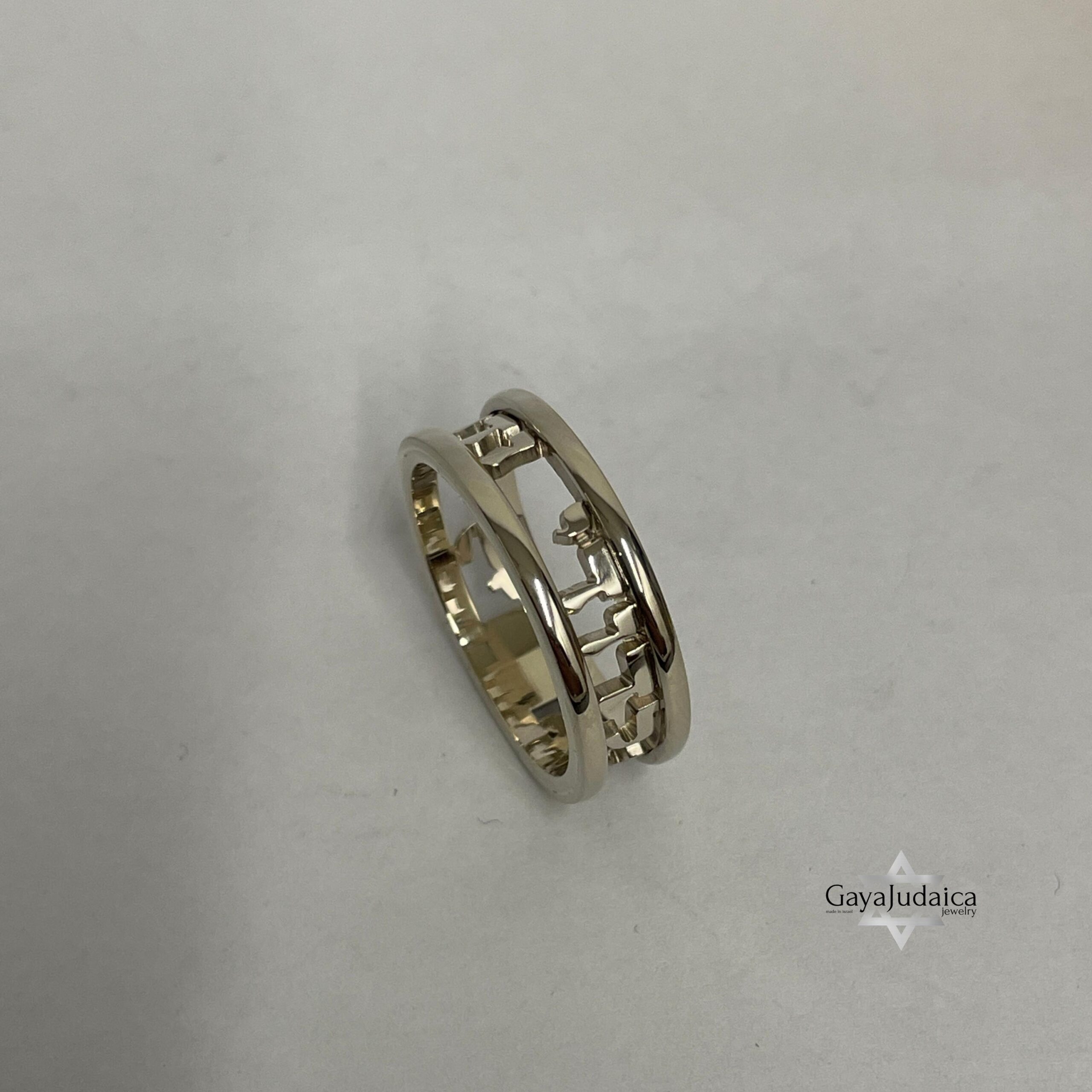 14K Solid Gold Hebrew Ring, Personalized Jewish Wedding Band 14K Solid Gold Hebrew Ring, Personalized Jewish Wedding Band