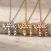Chai Pendant Necklace Sterling Silver, Jerusalem Western Wall Brick Pattern, 21mm Hebrew Life Symbol - handmade in Israel