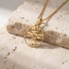 Am Yisrael Chai round pendant necklace, handmade in Israel