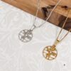 Am Yisrael Chai round pendant necklace, handmade in Israel