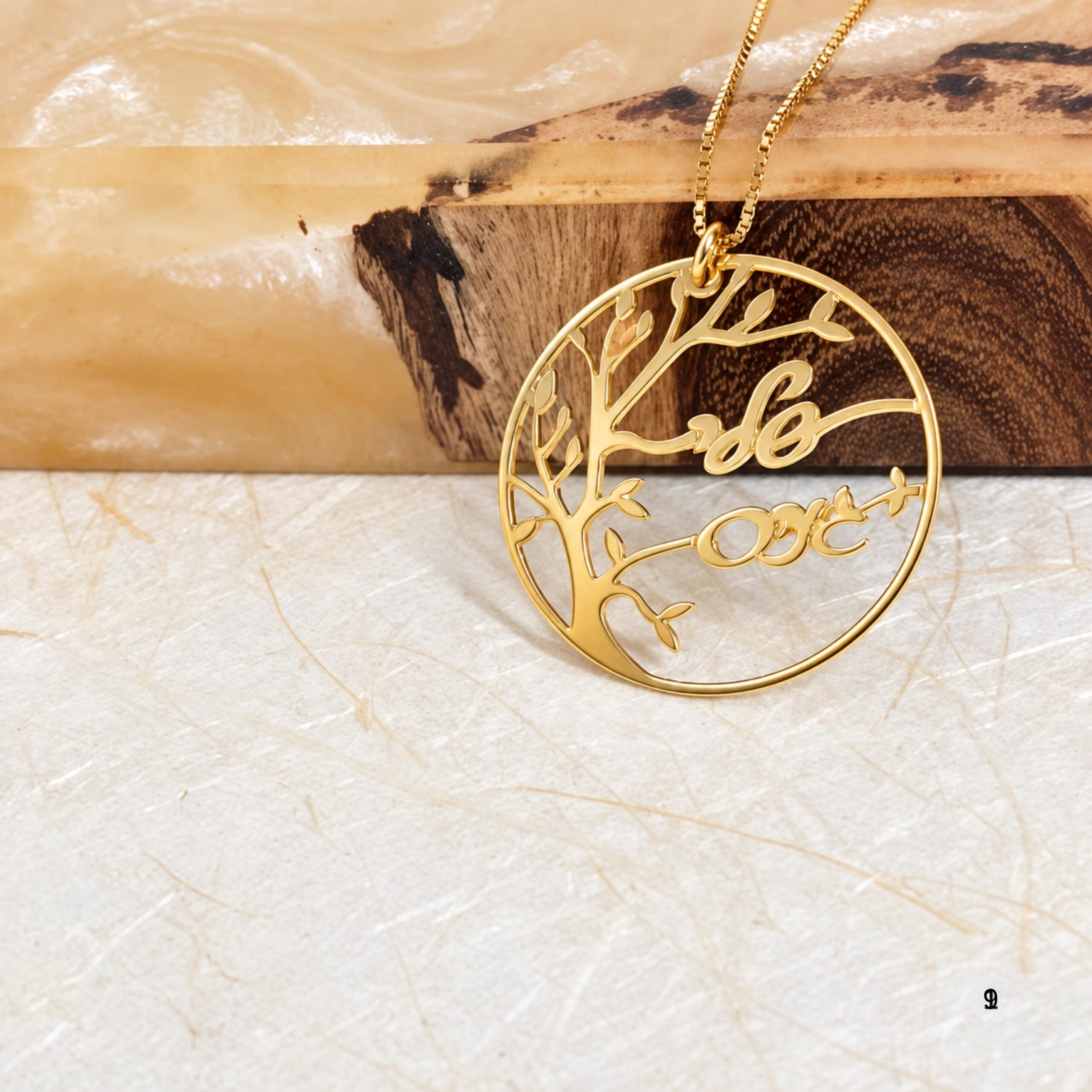 Family Tree Necklace with Engraved Hebrew Names, Sterling Silver Grandmother Pendant Family Tree Necklace with Engraved Hebrew Names, Sterling Silver Grandmother Pendant
