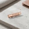 Engraved Tie Clip Sterling Silver, Western Wall Brick Border, Hebrew or English Text, 60mm - handmade in Israel