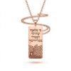 Western Wall Dog Tag Necklace Sterling Silver, Hebrew Verse Engraving, 40mm Pendant - handmade in Israel
