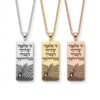 Western Wall Dog Tag Necklace Sterling Silver, Hebrew Verse Engraving, 40mm Pendant - handmade in Israel