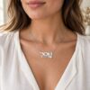 Personalized Hebrew name necklace, sterling silver script nameplate, handmade in Israel
