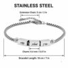 Personalized Hebrew Name Bracelet for Men, Stainless Steel Dad Gift - handmade in Israel
