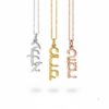 Personalized Hebrew Name Necklace, Sterling Silver or Gold-Plated Pendant, Bat Mitzvah Gift - handmade in Israel
