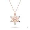 Star of David Birthstone Necklace, Personalized Jewish Family Pendant, Sterling Silver or Gold Plated - handmade in Israel