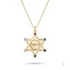 Star of David Birthstone Necklace, Personalized Jewish Family Pendant, Sterling Silver or Gold Plated - handmade in Israel