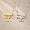Hebrew Name Necklace 14K Solid Gold, Personalized Heart Pendant, Yellow or White, Box Chain - handmade in Israel