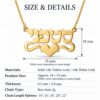 Hebrew Name Necklace 14K Solid Gold, Personalized Heart Pendant, Yellow or White, Box Chain - handmade in Israel