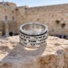 Hebrew Spinner Ring Sterling Silver, 12mm Wide Band, Three Custom Engraved Bible Verses - handmade in Israel