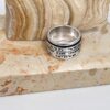 Hebrew Spinner Ring Sterling Silver, 12mm Wide Band, Three Custom Engraved Bible Verses - handmade in Israel