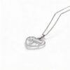 14K Gold Heart Necklace with Hebrew Chai, Solid Yellow or White, 21mm Judaica Pendant - handmade in Israel