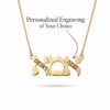 Hebrew Mama Necklace Sterling Silver, Ima Pendant Engraved with Kids Names, 32mm - handmade in Israel