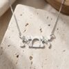 Hebrew Mama Necklace Sterling Silver, Ima Pendant Engraved with Kids Names, 32mm - handmade in Israel