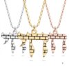 Chai Pendant Necklace Sterling Silver, Jerusalem Western Wall Brick Pattern, 21mm Hebrew Life Symbol - handmade in Israel