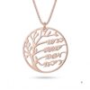 Family Tree Necklace with Engraved Hebrew Names, Sterling Silver Grandmother Pendant - handmade in Israel