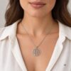 Family Tree Necklace with Engraved Hebrew Names, Sterling Silver Grandmother Pendant - handmade in Israel