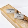 Engraved Cufflinks Sterling Silver, Custom Hebrew or English Text, Western Wall Brick Border, 24mm - handmade in Israel