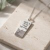 Western Wall Dog Tag Necklace Sterling Silver, Hebrew Verse Engraving, 40mm Pendant - handmade in Israel
