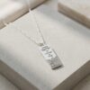Western Wall Dog Tag Necklace Sterling Silver, Hebrew Verse Engraving, 40mm Pendant - handmade in Israel