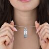 Western Wall Dog Tag Necklace Sterling Silver, Hebrew Verse Engraving, 40mm Pendant - handmade in Israel