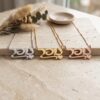 Personalized Hebrew name necklace, sterling silver script nameplate, handmade in Israel