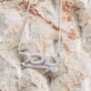Personalized Hebrew name necklace, sterling silver script nameplate, handmade in Israel