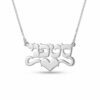 Hebrew Name Necklace 14K Solid Gold, Personalized Heart Pendant, Yellow or White, Box Chain - handmade in Israel