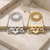 Hebrew Name Necklace 14K Solid Gold, Personalized Heart Pendant, Yellow or White, Box Chain - handmade in Israel